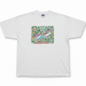 Vintage 90s Men's Panama Canal Tropical Theme Souvenir T-Shirt 100% Cotton XXL